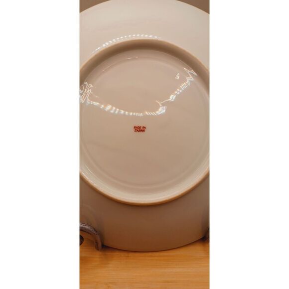 Vintage Japanese "Bamboo, Flower Blossoms" Fine China 10" Set of 3 Plates - Picture 14 of 16